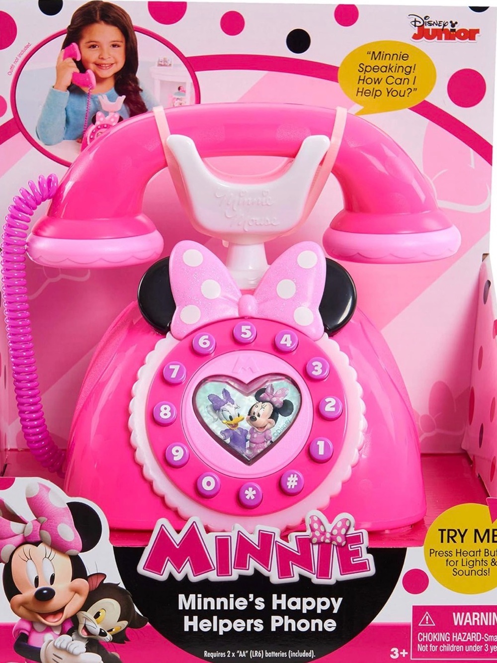 Disney Pink Minnie Telephone Toy with Polka-Dot Bow